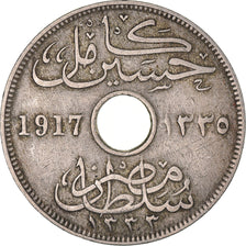 Moneta, Egitto, Hussein Kamil, 10 Milliemes, 1917, BB, Rame-nichel, KM:316