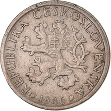 Coin, Czechoslovakia, Koruna, 1946, AU(50-53), Copper-nickel, KM:19