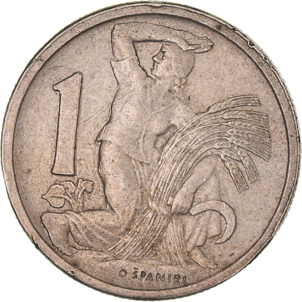 Coin, Czechoslovakia, Koruna, 1946, AU(50-53), Copper-nickel, KM:19