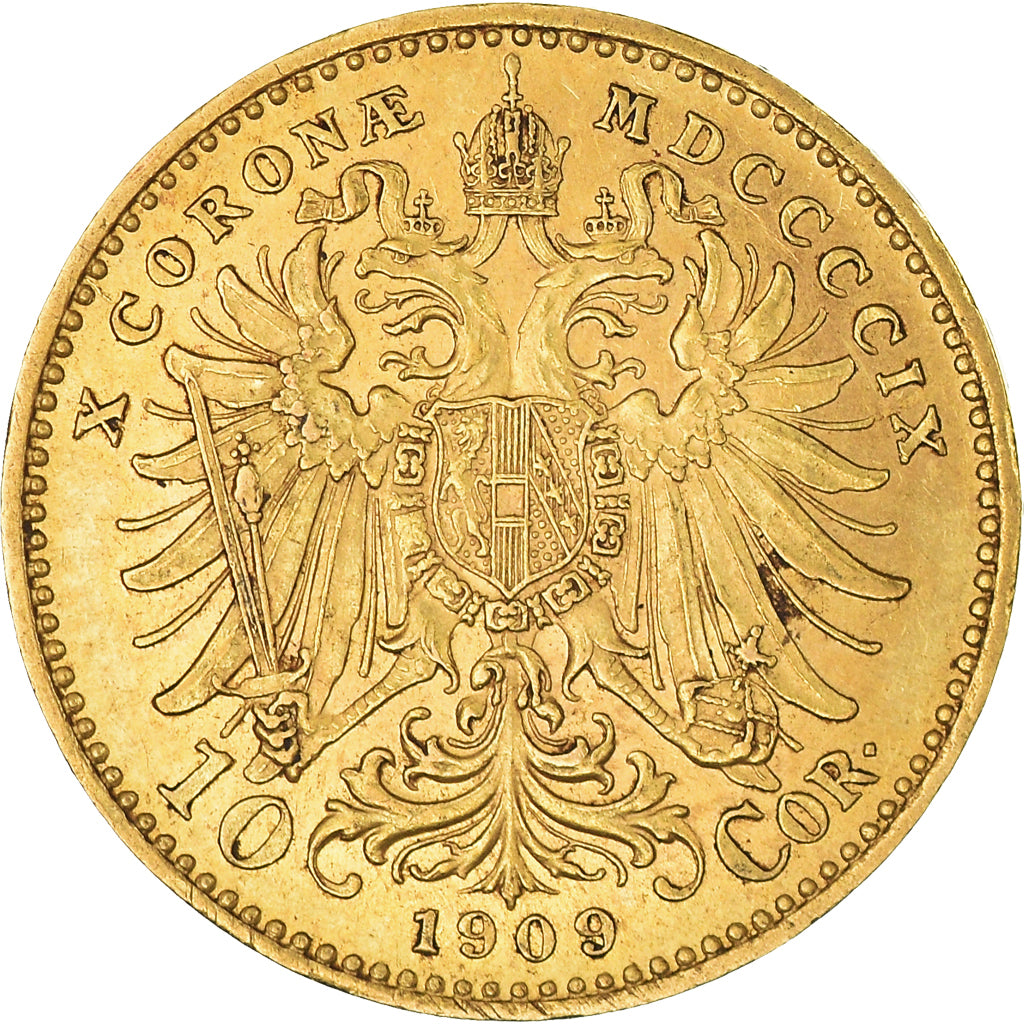 Munten, Oostenrijk, Franz Joseph I, 10 Corona, 1909, Vienne, PR, Goud, KM:2815