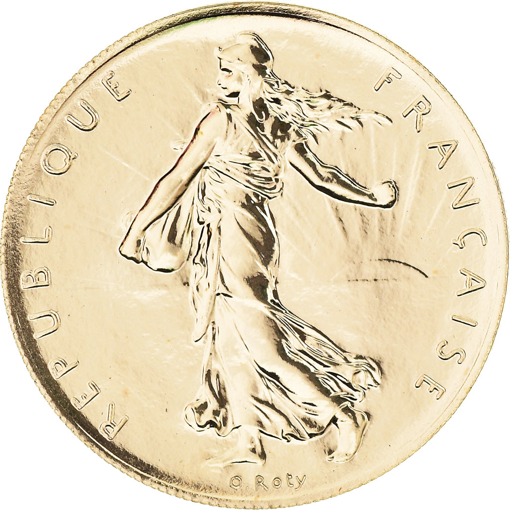 Coin, France, Semeuse, Franc, 2001, Paris, MS(65-70), Gold, KM:925.1a