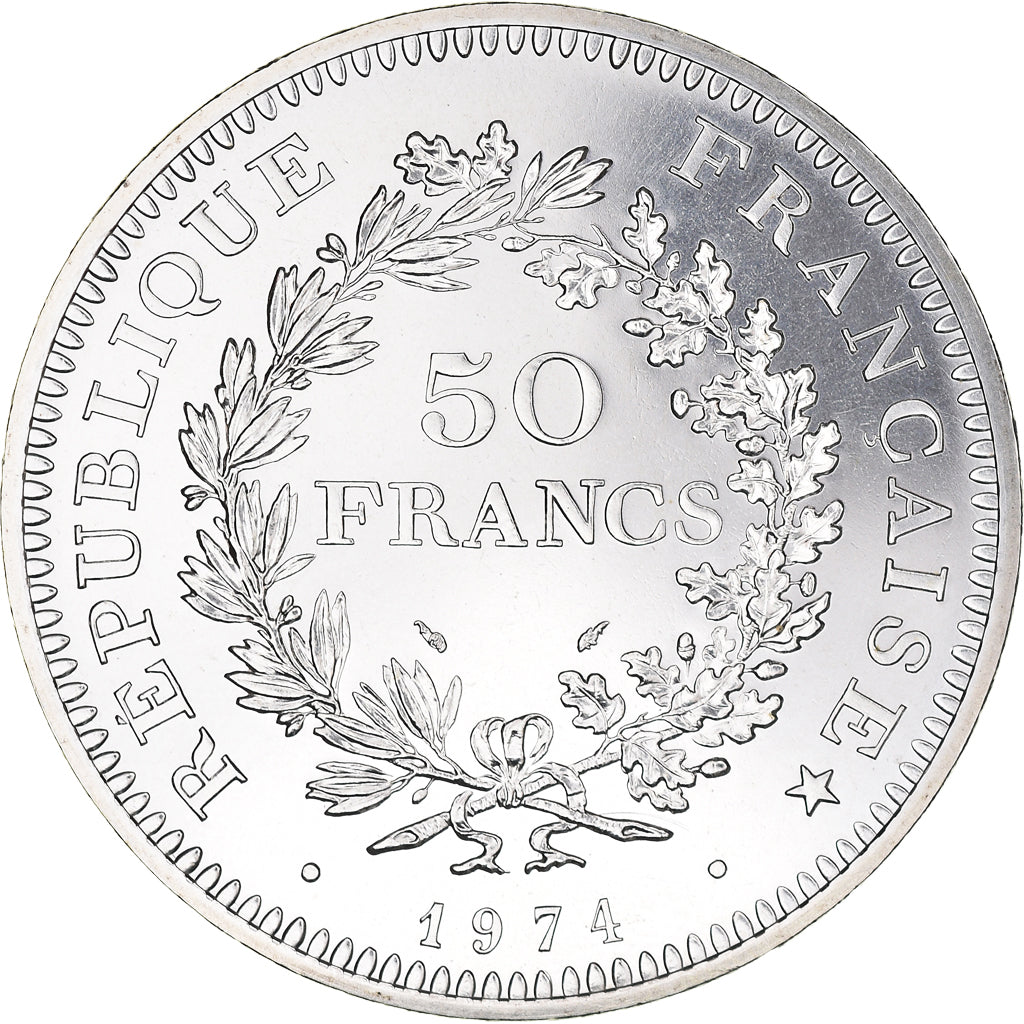 Münze, Frankreich, Hercule, 50 Francs, 1974, Paris, FDC, STGL, Silber, KM:941.1