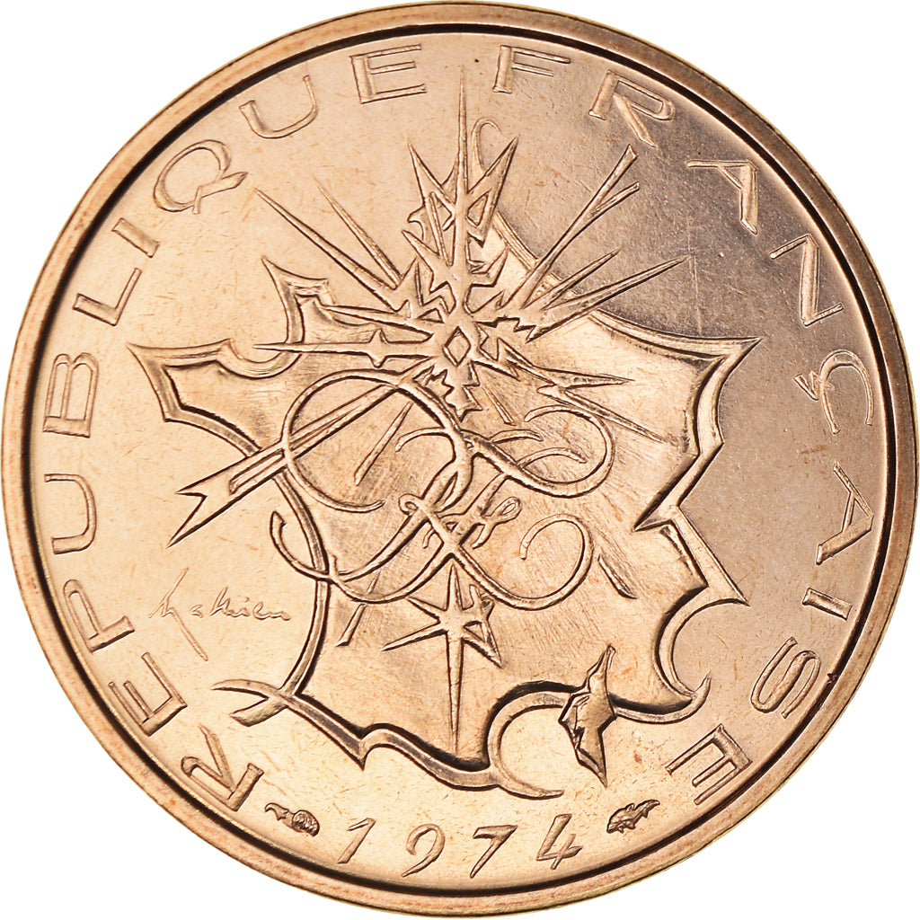 Münze, Frankreich, Mathieu, 10 Francs, 1974, FDC, STGL, Nickel-brass, KM:940