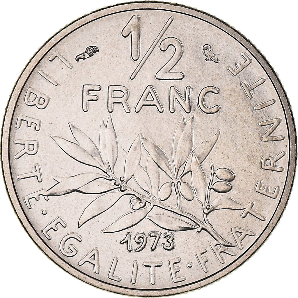 Coin, France, Semeuse, 1/2 Franc, 1973, Paris, FDC, MS(65-70), Nickel, KM:931.1