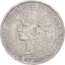 GUADELOUPE, Franc, 1921, KM #46, EF(40-45), Copper-Nickel, 25, Lecompte #57,...