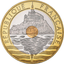Moneta, Francia, Mont Saint Michel, 20 Francs, 2001, Proof, FDC, Tri-metallico