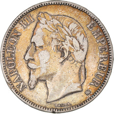 Moneta, Francja, Napoleon III, 5 Francs, 1868, Strasbourg, VF(20-25), Srebro