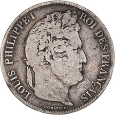 Moeda, França, Louis-Philippe, 5 Francs, 1835, Paris, VF(20-25), Prata