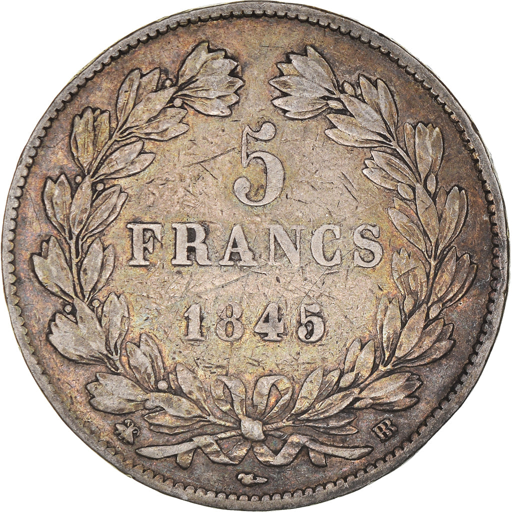 Coin, France, Louis-Philippe, 5 Francs, 1845, Strasbourg, VF(20-25), Silver
