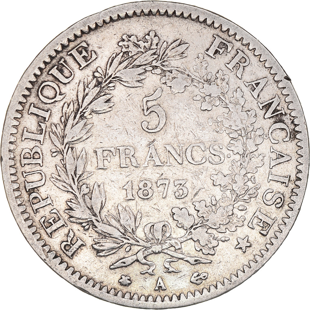 Coin, France, Hercule, 5 Francs, 1873, Paris, VF(20-25), Silver, KM:820.1