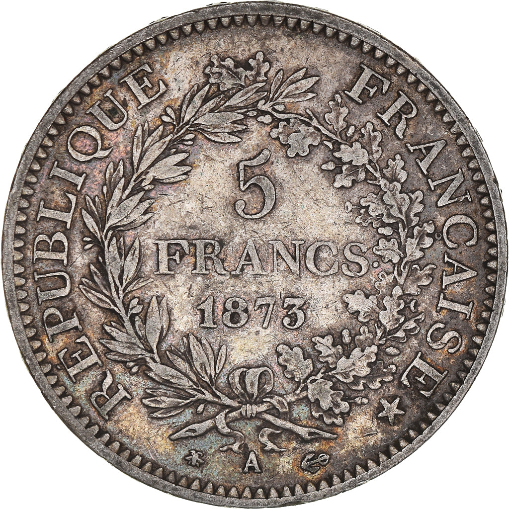 Coin, France, Hercule, 5 Francs, 1873, Paris, VF(30-35), Silver, KM:820.1