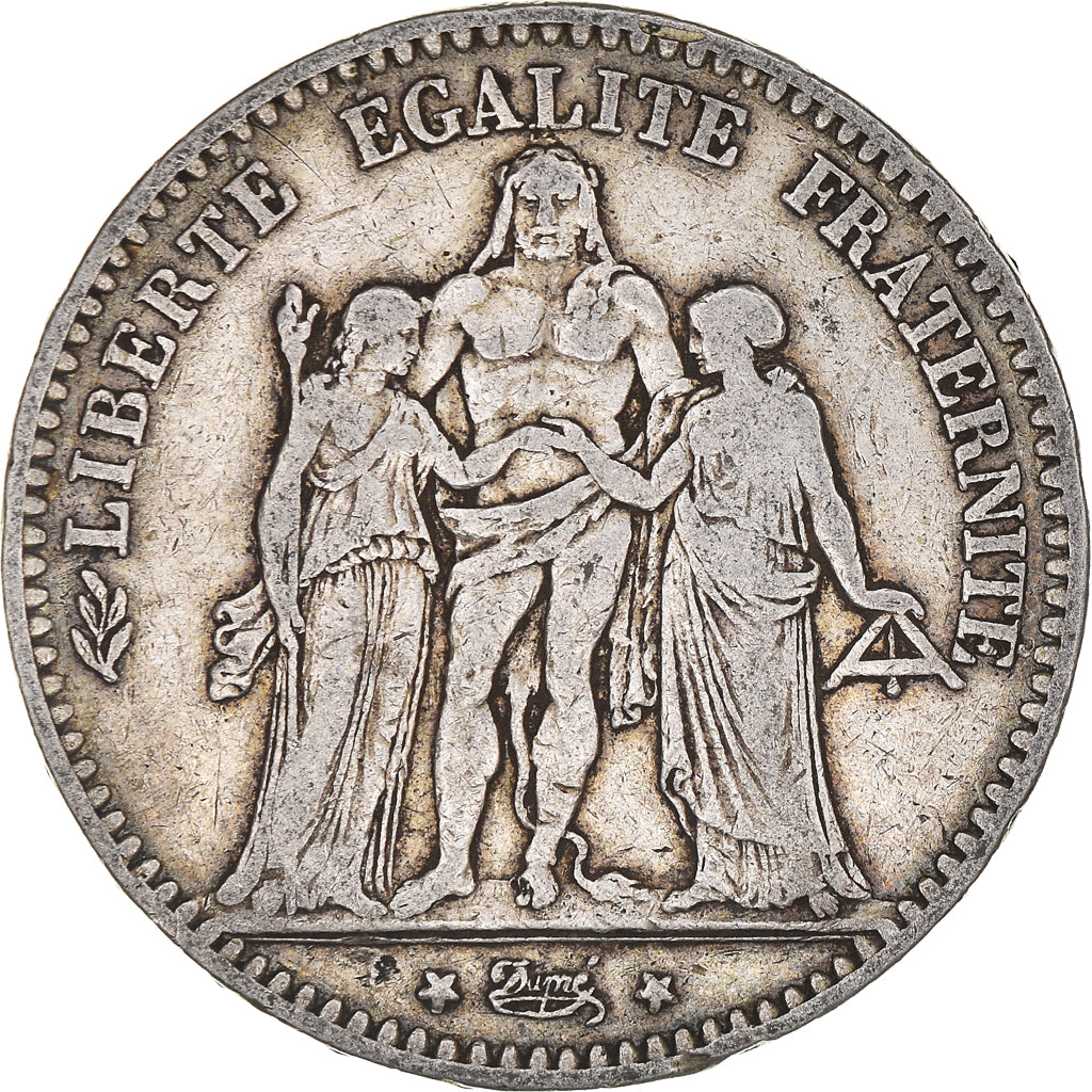 Münze, Frankreich, Hercule, 5 Francs, 1875, Bordeaux, S+, Silber, KM:820.2