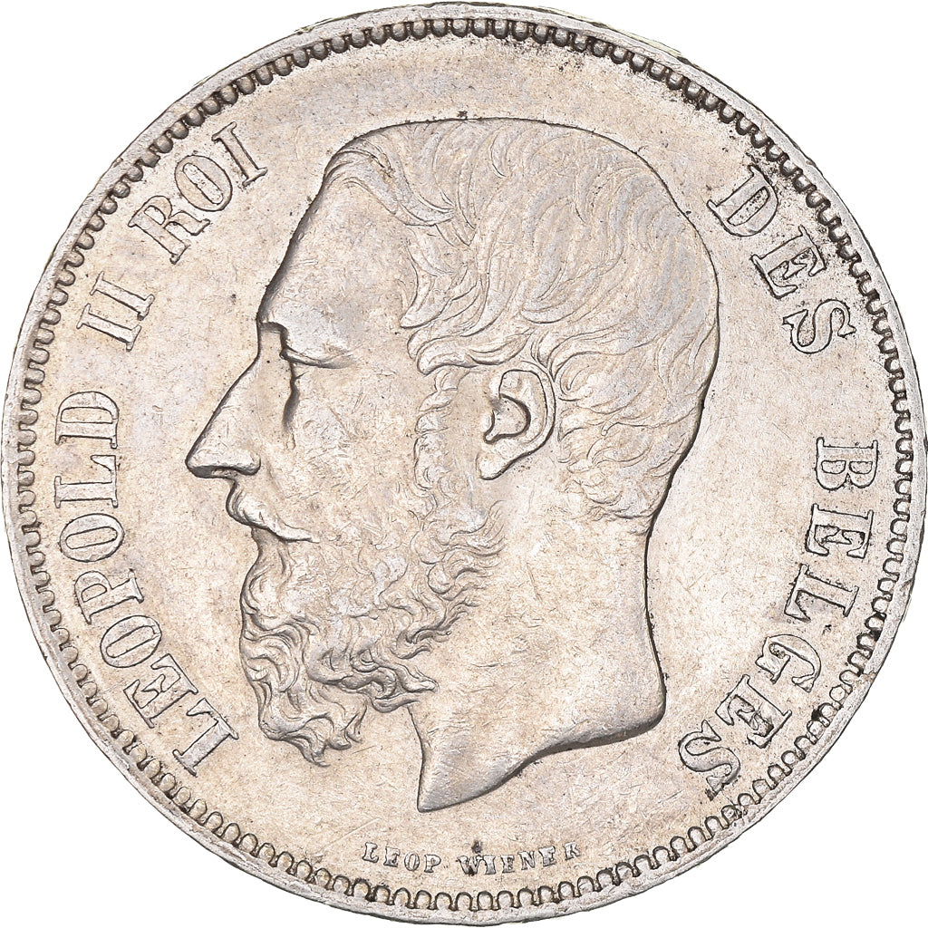 Coin, Belgium, Leopold II, 5 Francs, 5 Frank, 1873, EF(40-45), Silver, KM:24
