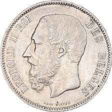 Coin, Belgium, Leopold II, 5 Francs, 5 Frank, 1873, EF(40-45), Silver, KM:24