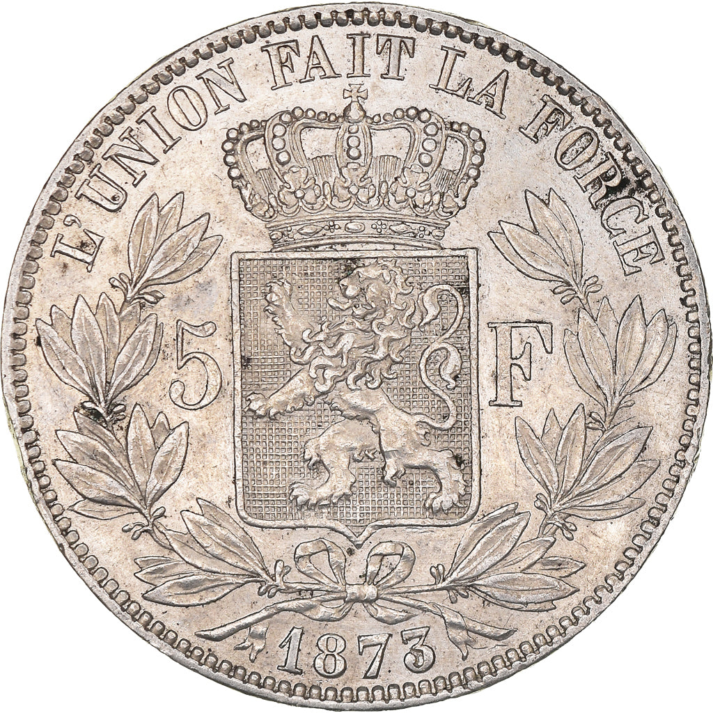 Coin, Belgium, Leopold II, 5 Francs, 5 Frank, 1873, EF(40-45), Silver, KM:24
