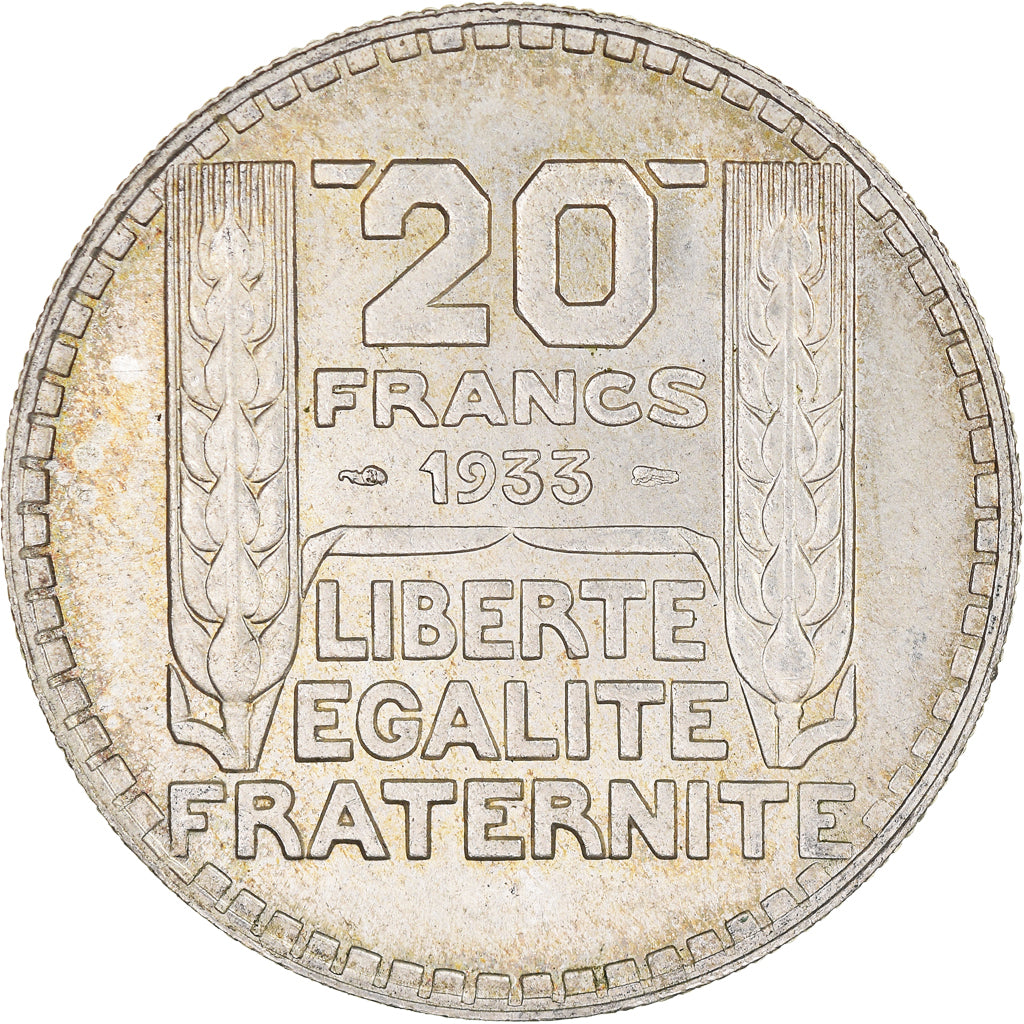 Münze, Frankreich, Turin, 20 Francs, 1933, Paris, Rameaux courts, VZ+, Silber