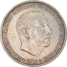 Monnaie, Espagne, Caudillo and regent, 100 Pesetas, 1966, Madrid, TB+, Argent