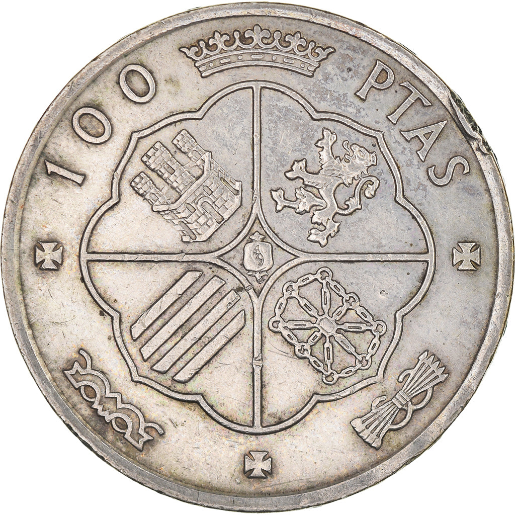 Coin, Spain, Caudillo and regent, 100 Pesetas, 1966, Madrid, VF(30-35), Silver