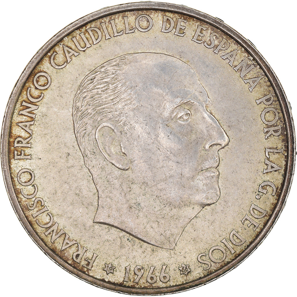 Coin, Spain, Caudillo and regent, 100 Pesetas, 1966, Madrid, AU(50-53), Silver