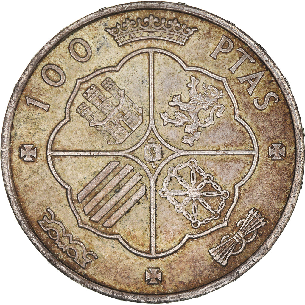 Coin, Spain, Caudillo and regent, 100 Pesetas, 1966, Madrid, AU(50-53), Silver