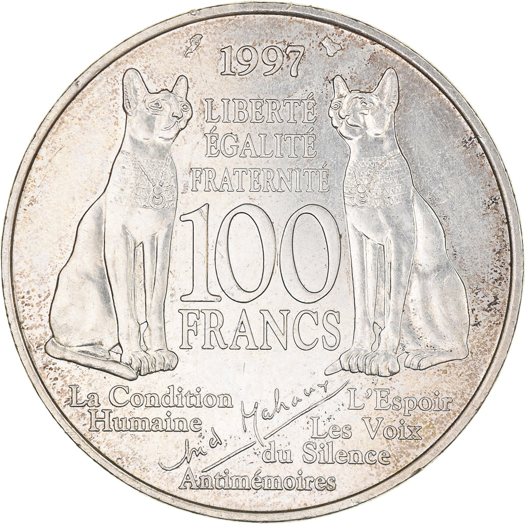 Coin, France, André Malraux, 100 Francs, 1997, AU(55-58), Silver, KM:1188