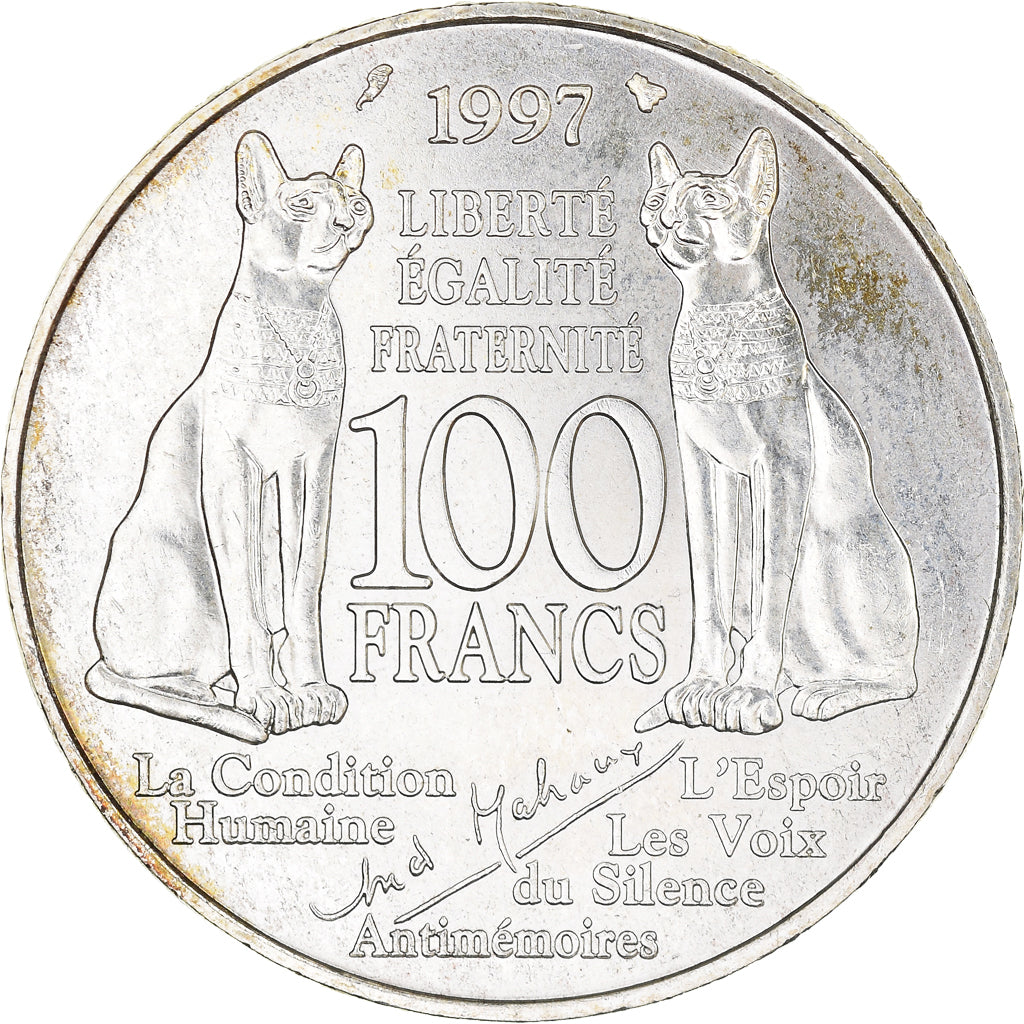 Monnaie, France, André Malraux, 100 Francs, 1997, SUP, Argent, Gadoury:954