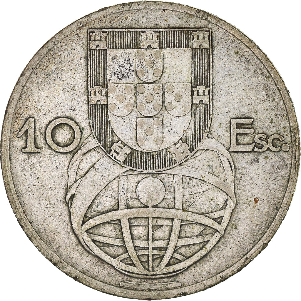 Coin, Portugal, 10 Escudos, 1954, EF(40-45), Silver, KM:586