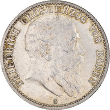 Coin, German States, BADEN, Friedrich I, 2 Mark, 1907, Stuttgart, AU(55-58)