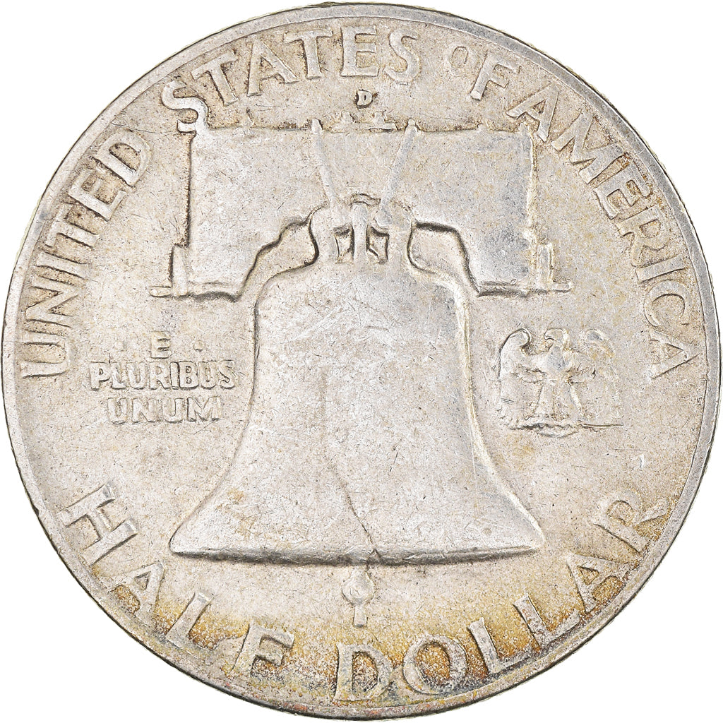 Coin, United States, Franklin Half Dollar, Half Dollar, 1954, U.S. Mint, Denver