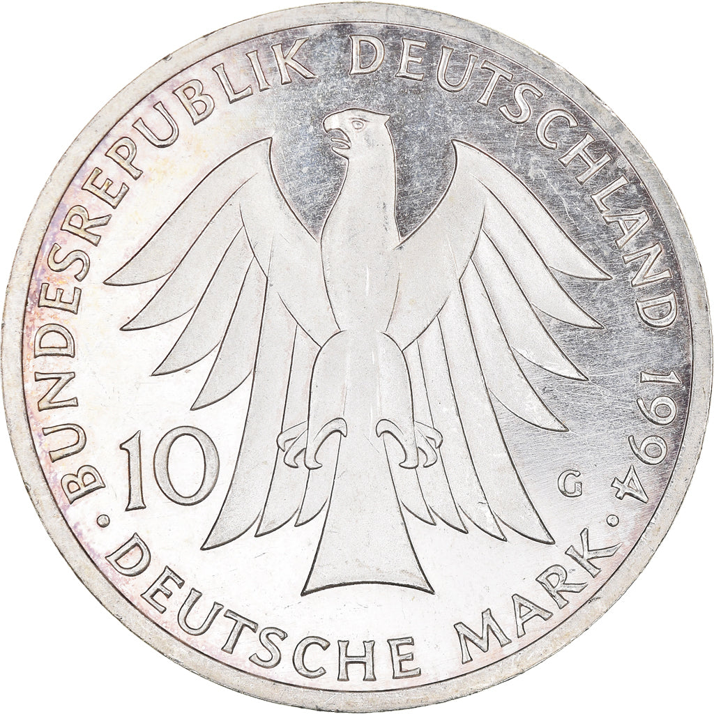 Coin, GERMANY - FEDERAL REPUBLIC, 10 Mark, 1994, Karlsruhe, Germany, AU(55-58)