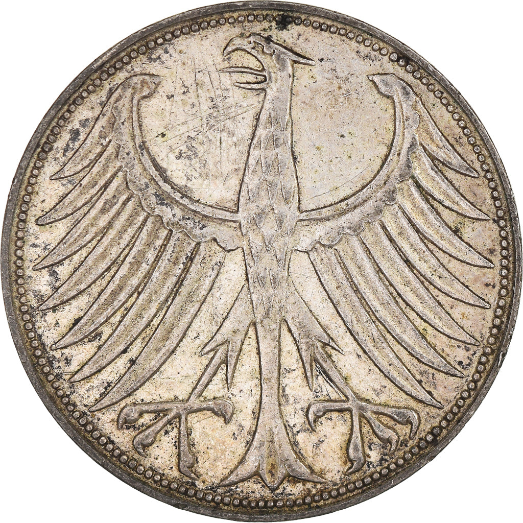 Monnaie, République fédérale allemande, 5 Mark, 1958, Karlsruhe, TTB, Argent