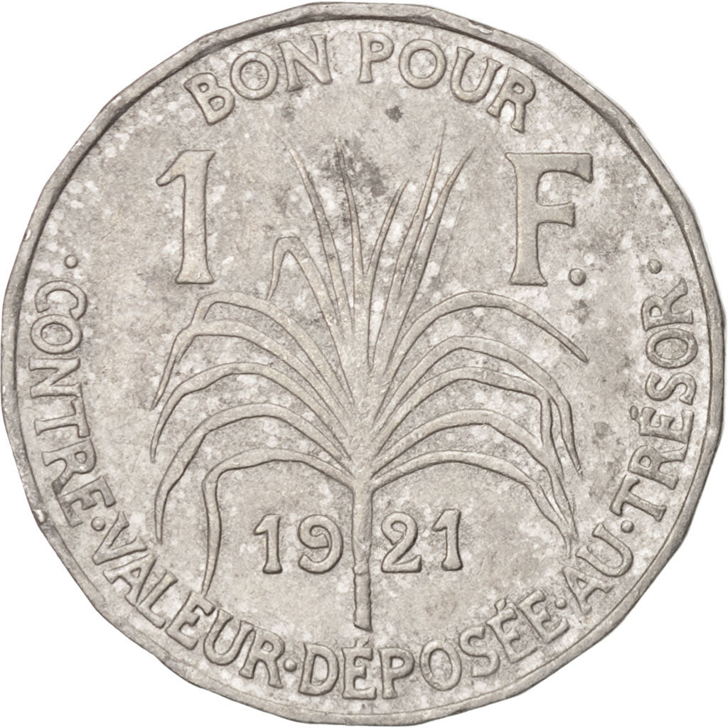 Monnaie, Guadeloupe, Franc, 1921, TTB+, Copper-nickel, KM:46, Lecompte:57