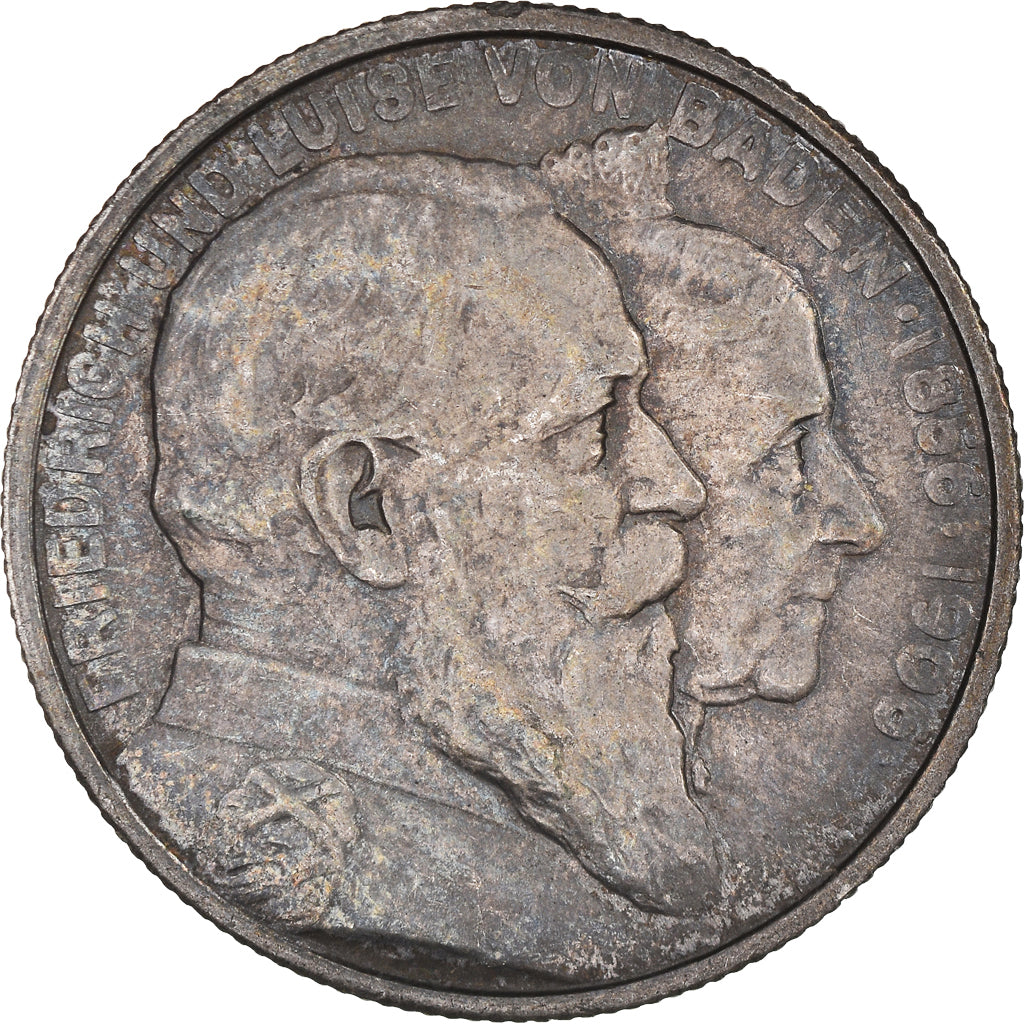 Moneta, Stati tedeschi, BADEN, Friedrich I, 2 Mark, 1906, SPL-, Argento, KM:276