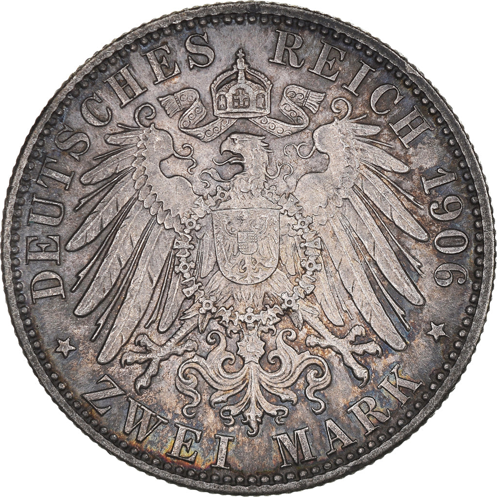Moneta, Stati tedeschi, BADEN, Friedrich I, 2 Mark, 1906, SPL-, Argento, KM:276