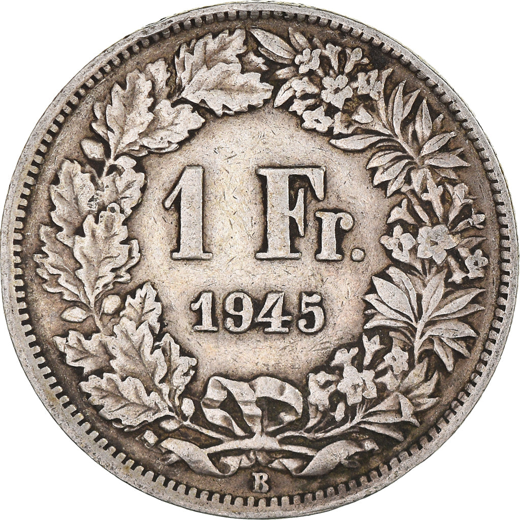 Coin, Switzerland, Franc, 1945, Bern, VF(30-35), Silver, KM:24