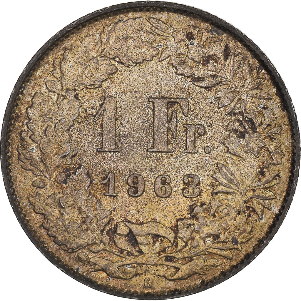 Coin, Switzerland, Franc, 1963, Bern, AU(50-53), Silver, KM:24