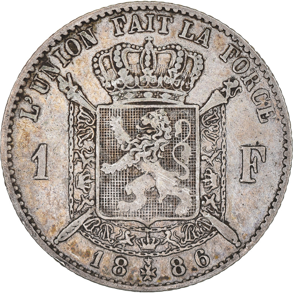 Moneta, Belgio, Leopold II, Franc, 1886, MB+, Argento, KM:28.1