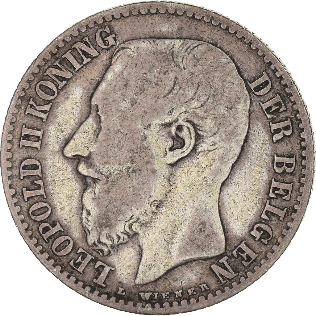 Coin, Belgium, Leopold II, Franc, 1887, VF(20-25), Silver, KM:29.1