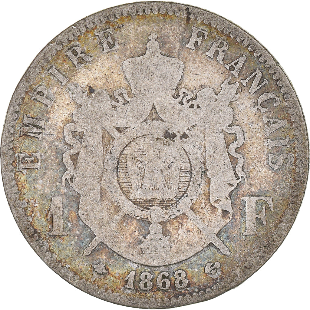 Münze, Frankreich, Napoleon III, Napoléon III, Franc, 1868, Paris, SGE+