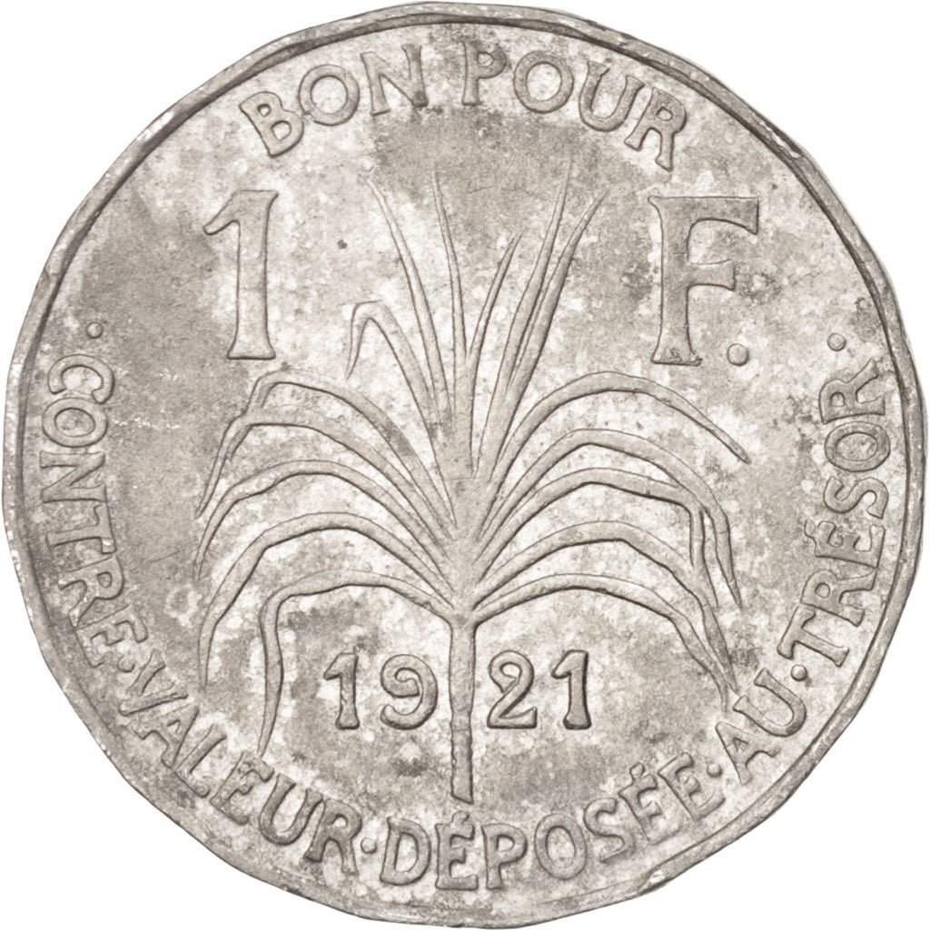 GUADELOUPE, Franc, 1921, KM #46, AU(50-53), Copper-Nickel, 25, Lecompte #57,...