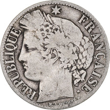 Moneta, Francia, Cérès, Franc, 1871, Bordeaux, MB, Argento, KM:822.2