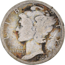 Moneta, Stati Uniti, Mercury Dime, Dime, 1923, U.S. Mint, Philadelphia, B+