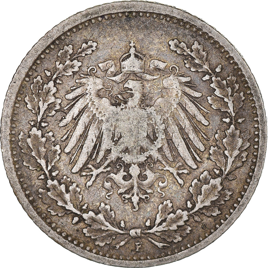 Monnaie, Empire allemand, 1/2 Mark, 1905, Stuttgart, TTB, Argent, KM:17