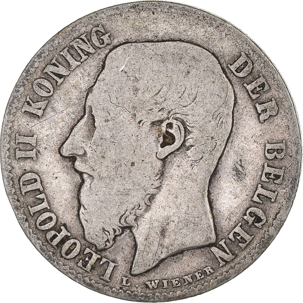 Münze, Belgien, Leopold II, 50 Centimes, 1886, SGE+, Silber, KM:27