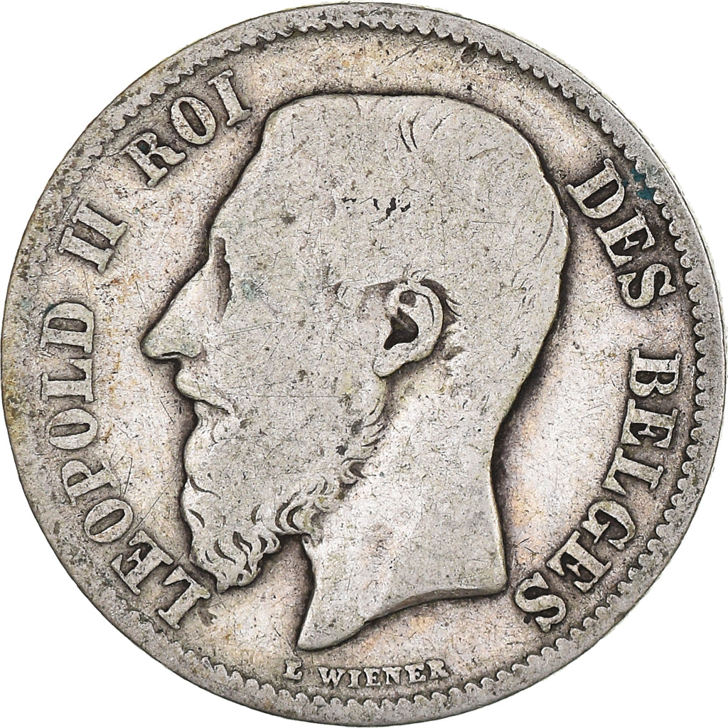 Coin, Belgium, Leopold II, 50 Centimes, 1886, F(12-15), Silver, KM:26