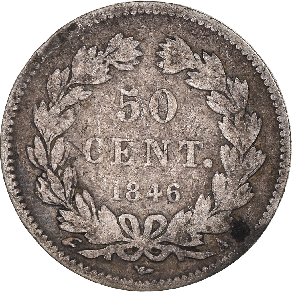 Coin, France, Louis-Philippe, 50 Centimes, 1846, Paris, F(12-15), Silver