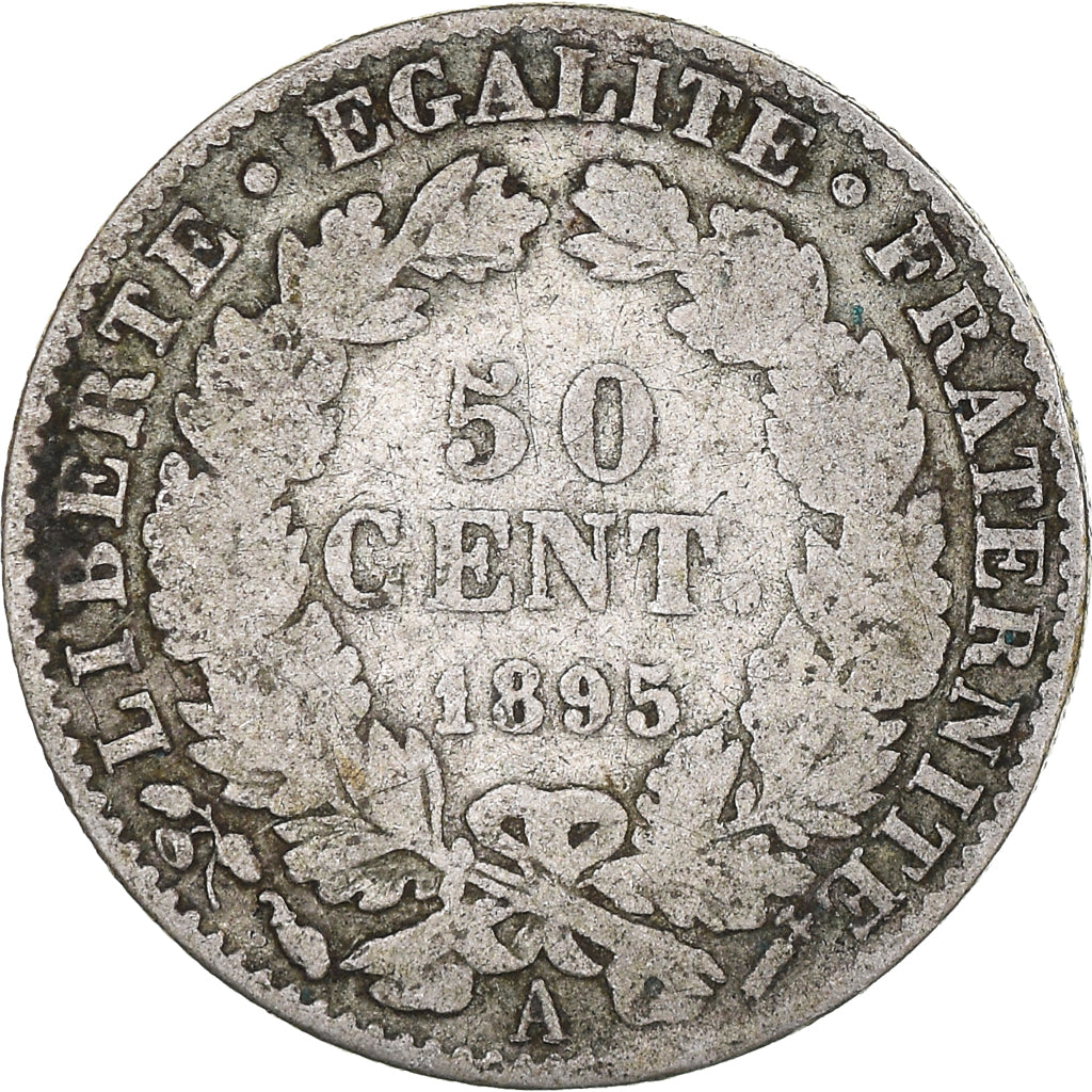 Monnaie, France, Cérès, 50 Centimes, 1895, Paris, TB, Argent, Gadoury:419a