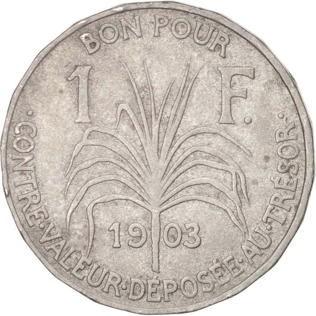 GUADELOUPE, Franc, 1903, KM #46, VF(30-35), Copper-Nickel, 25, Lecompte #57,...