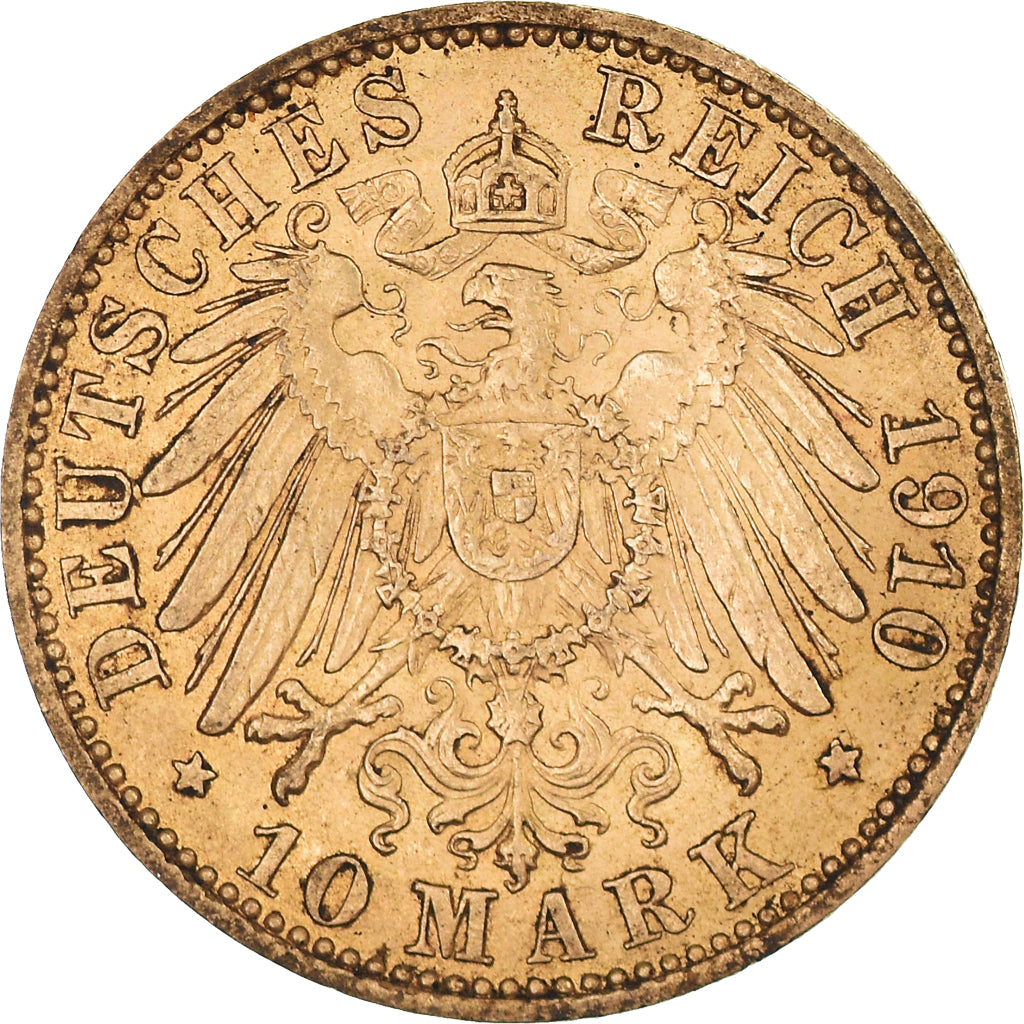 Moneta, Stati tedeschi, PRUSSIA, Wilhelm II, 10 Mark, 1910, Berlin, BB, Oro