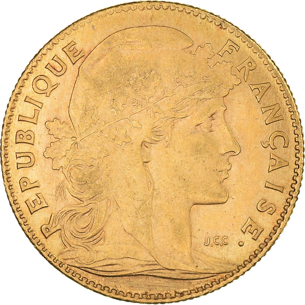 Moneta, Francia, Marianne, 10 Francs, 1911, Paris, BB+, Oro, KM:846